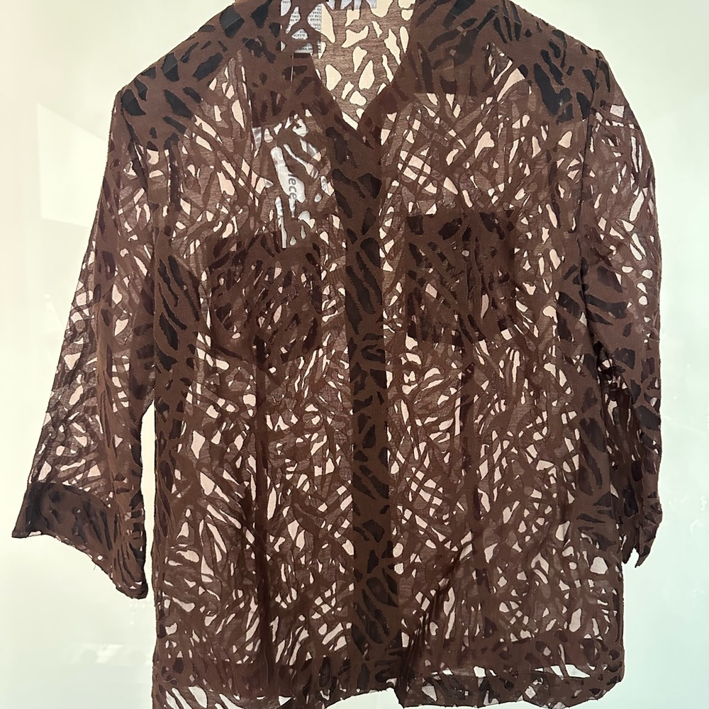 Brown Sheer Women's Top